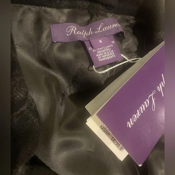 Ralph Lauren Collection Purple Label Wool Cashmere Long Coat Blazer Plaid Runway - Picture 5 of 6